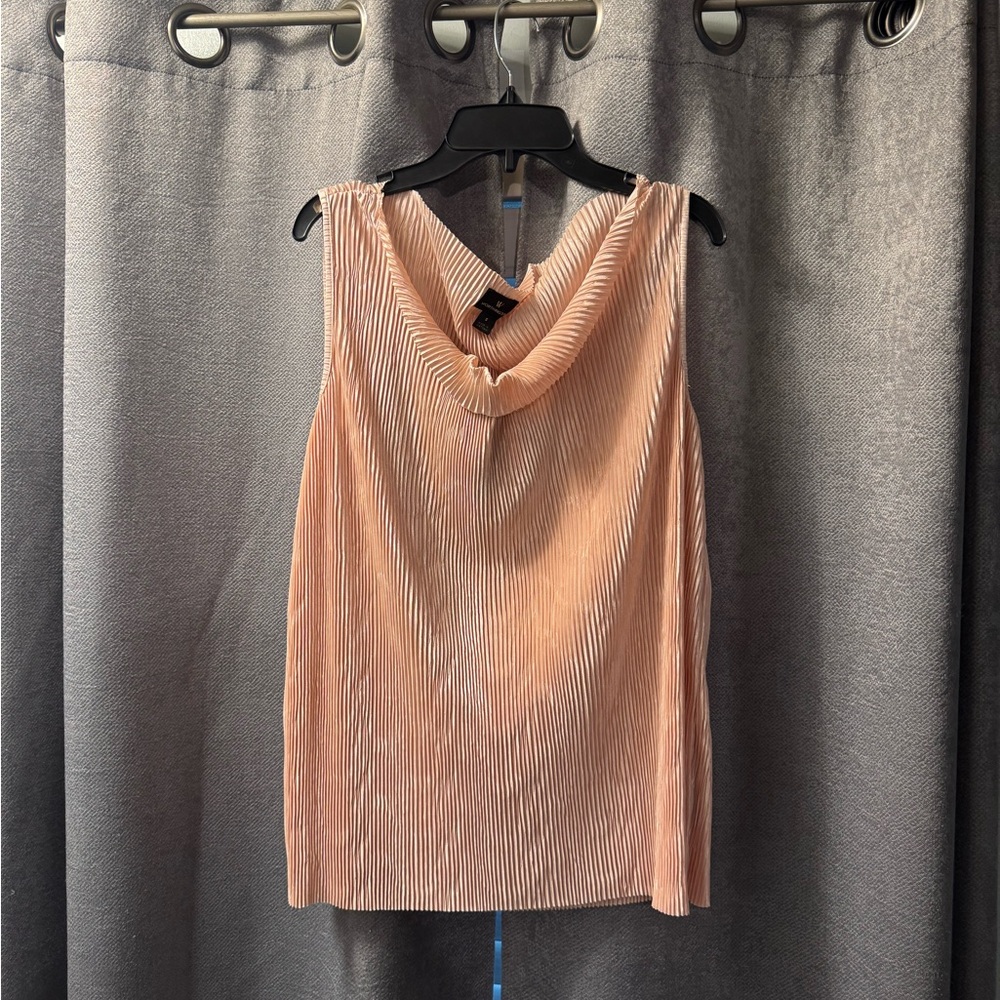 NWT Worthington Pleated Cowl Neck Sleeveless Top Sz S Pink